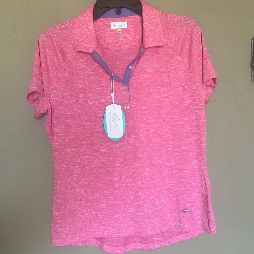 Pink golf polo for shark week!